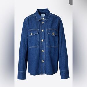 Blue Jean Jacket with Western Details and Relaxed Fit